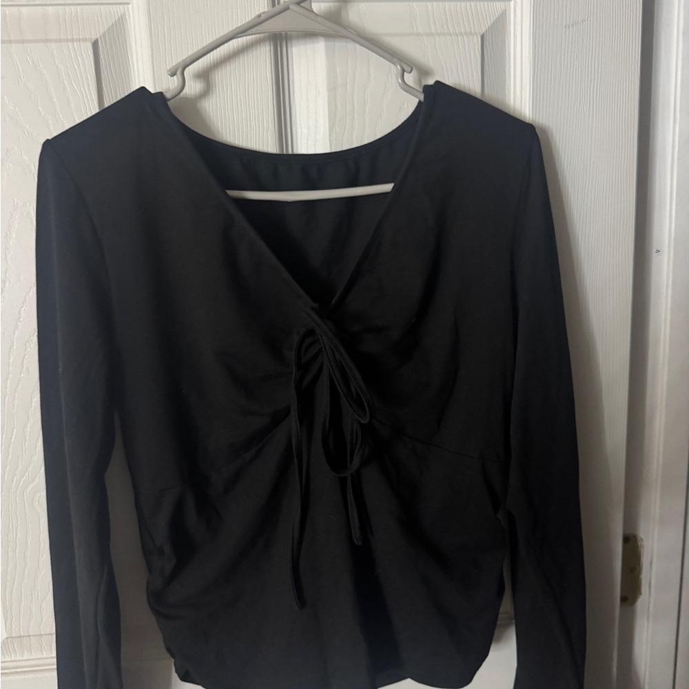 SHEIN Black Long Sleeve Blouse